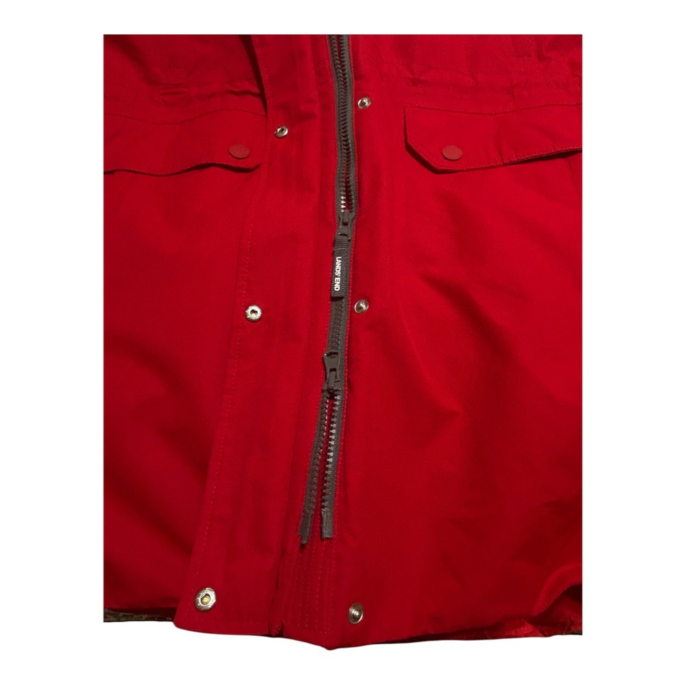 Lands' End Expedition Down Parka Jacket Women's XL PETITE 18P Red Hood NWOT - Picture 6 of 16